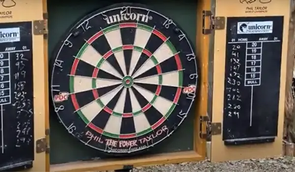 TG Dartboard Cabinet with Realistic Walnut Finish